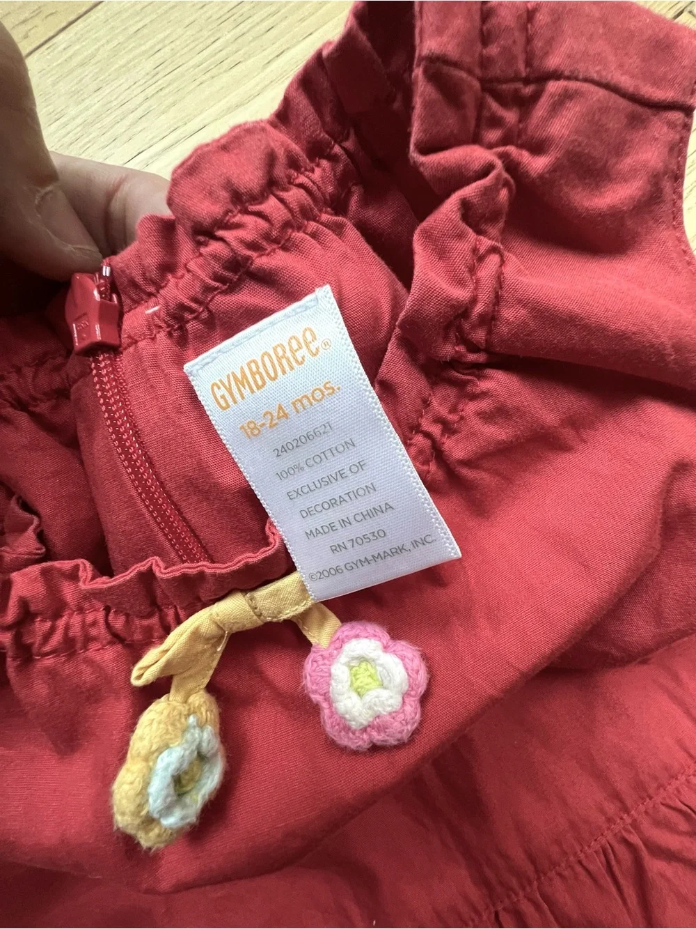 🎉5/$20🎉 GYMBOREE Red Girls' Dress with ric rac trim & embroidered flowers